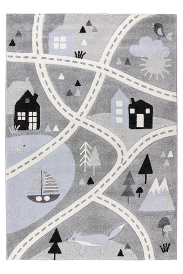 Lastenmatto Kylä 310 Harmaa 120 x 170 cm