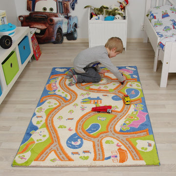 Liikennematto Pieni Kylä 133 x 190 cm