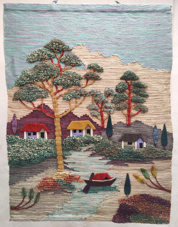 Seinävaate Seesteisyyden tuntumassa 78 cm x 101 cm