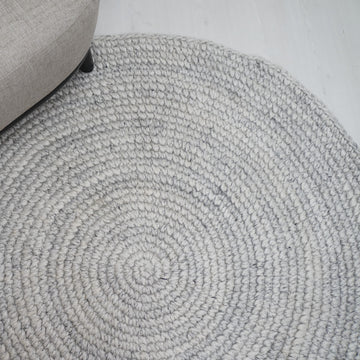 Villamatto Neulos 140 cm pyöreä Harmaa