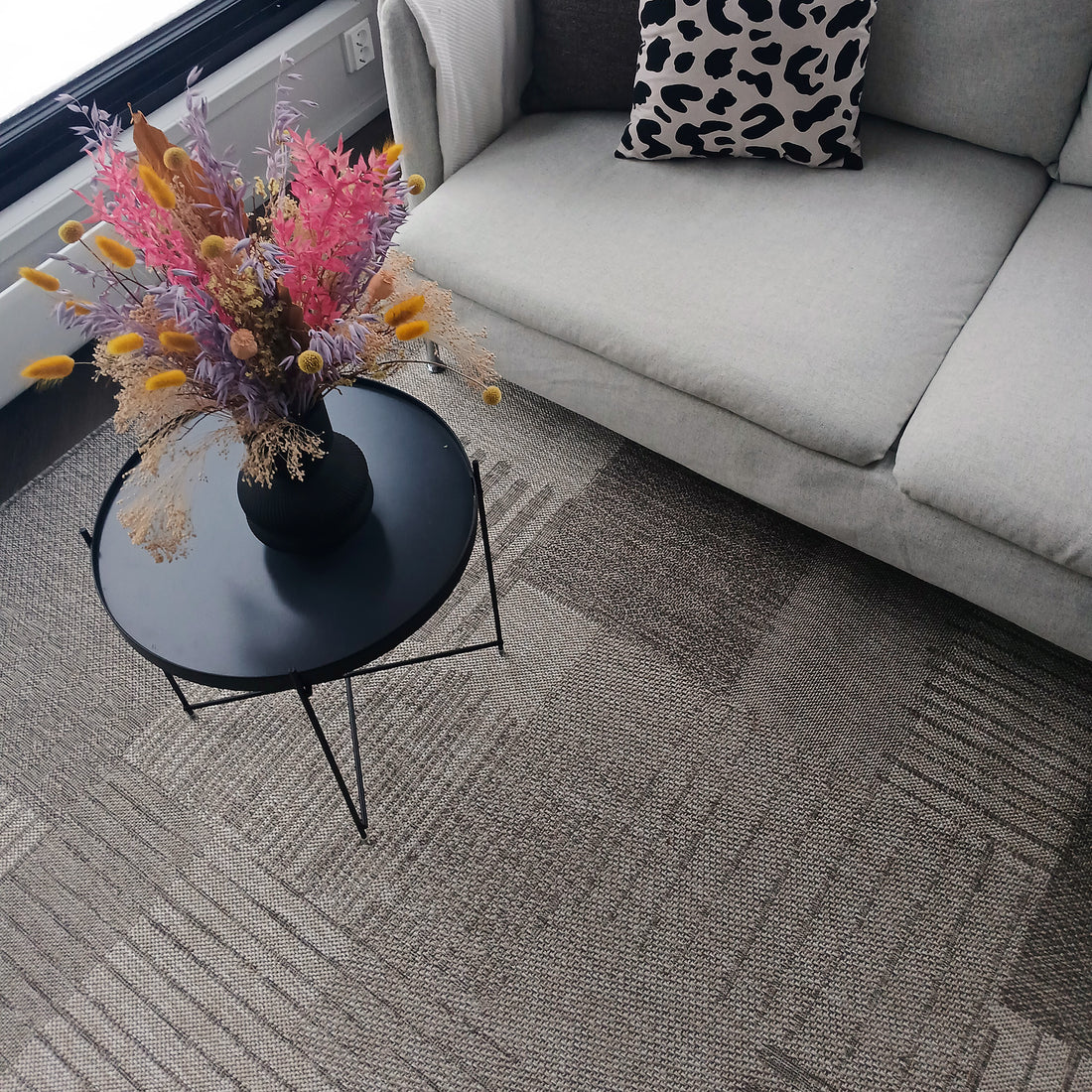 Sileäksi kudottu matto Oslo Pellava