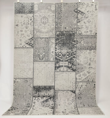 Patchwork Valkoinen Matto - Sileäksi kudottu