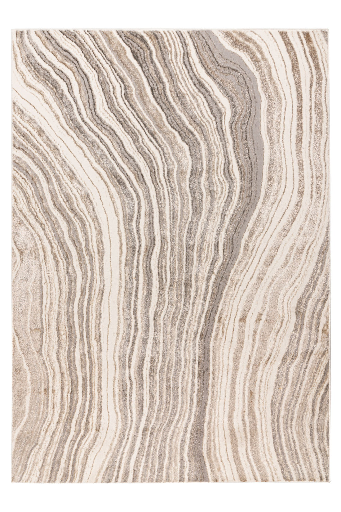 Sedef 402 Beige-Silver - Lyhytnukkainen Matto