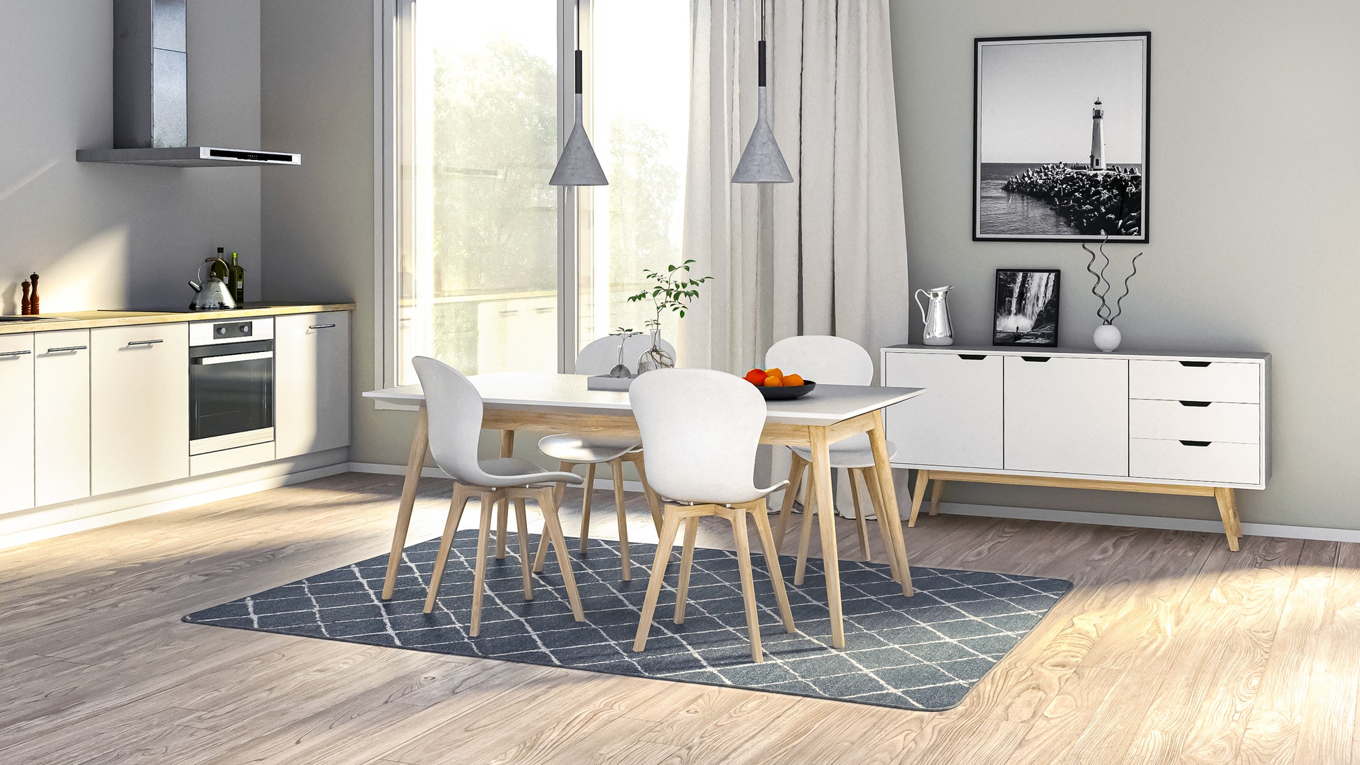 kumipohjainen matto aada antrasiitti sisustus